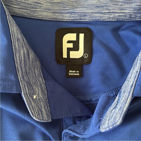 :Price Firm: FJ Blue & Green Golf Polo Shirt - Picture 4 of 5